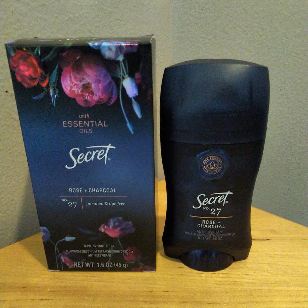 Secret No.27 Rose+Charcoal antiperspirant vhtf essential oils 48 invisible xe22